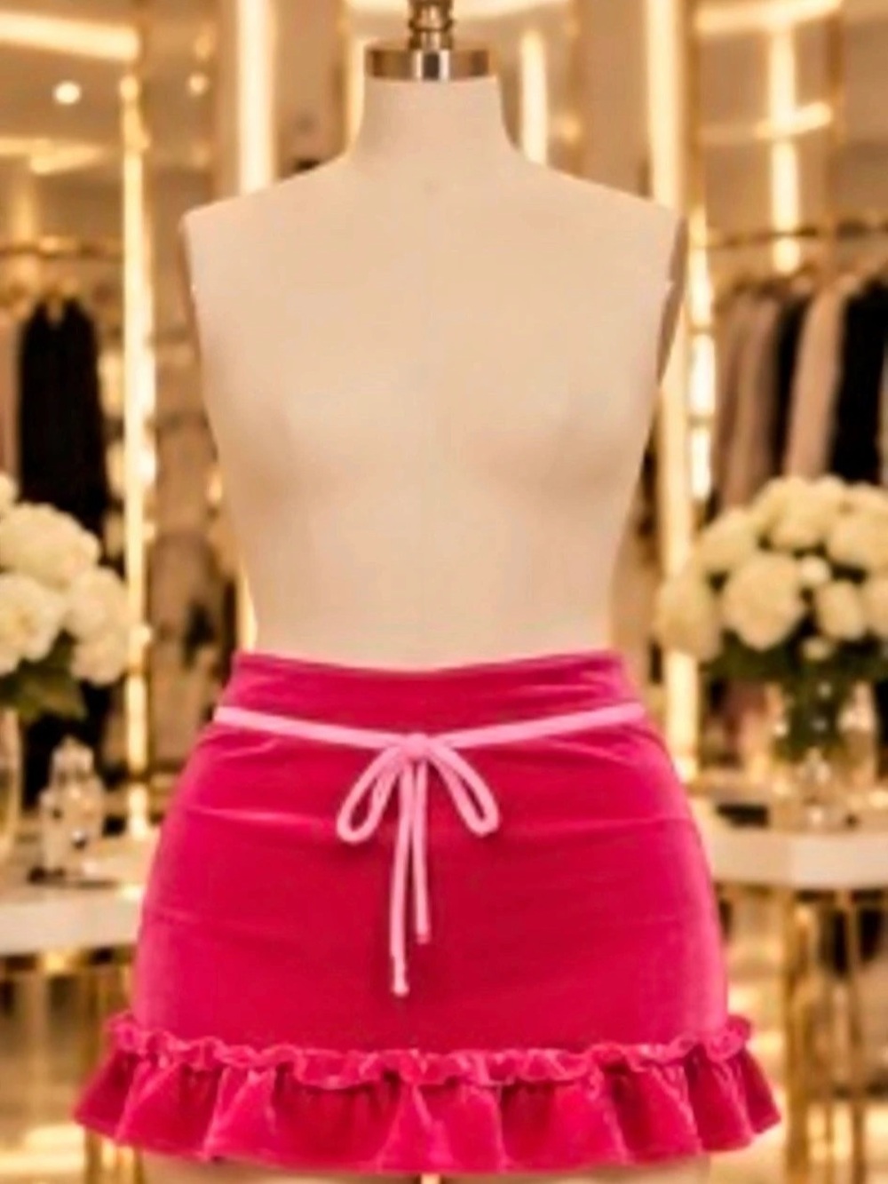 Pink Ruffle Mini Skirt - Picture 3 of 4